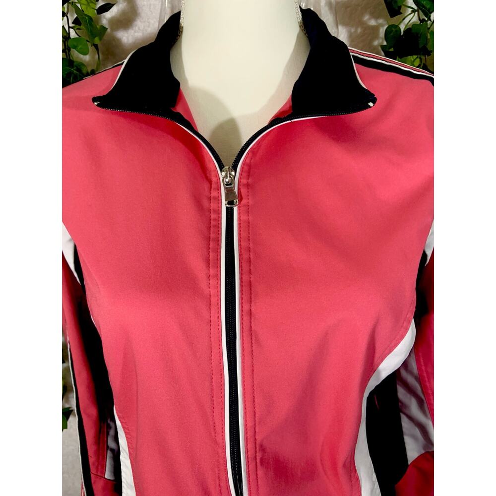 Sb Active Lightweight Track Jacket Pink Navy Stri… - image 4